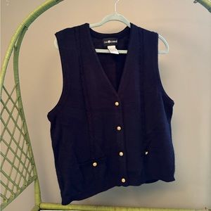 Sag Harbor Navy Blue Nautical Knit Sweater